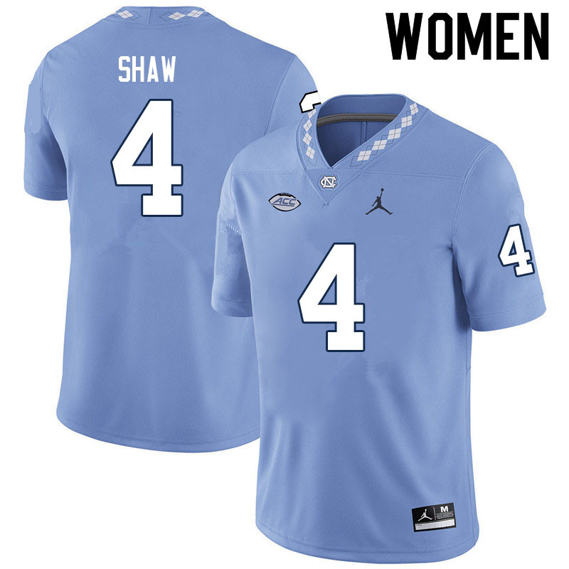 Women #4 Travis Shaw North Carolina Tar Heels College Football Jerseys Sale-Carolina Blue